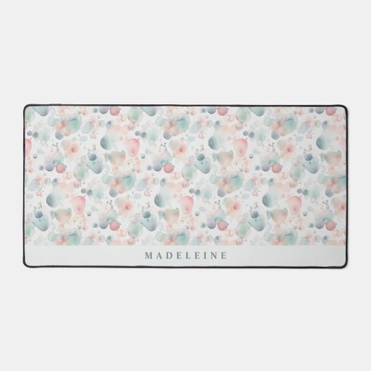 Niedlich rosa Pastellfarben Abstrakte Wasserfarben Schreibtischunterlage (Vorderseite)