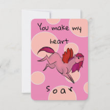 Niedlich rosa Pegasus Valentinstag Karten