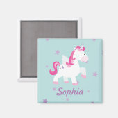 Niedlich rosa Personalisiert Magisches Einhornmagn Magnet (Vorderseite/Rückseite)