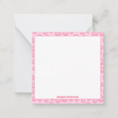 Niedlich rosa Personalisiert Preppy Mitteilungskarte (Vorderseite)