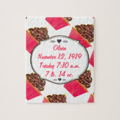 Niedlich rosa Personalisierte Cupcake Sprinklen Puzzle (Vertikal)