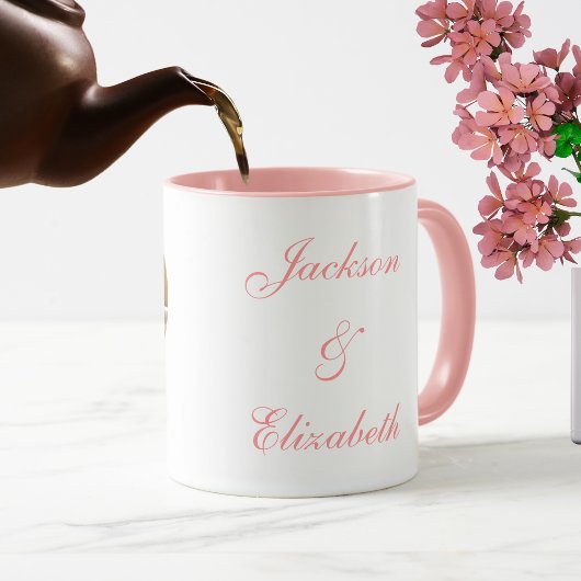 Niedlich rosa Personalisierte Liebe Herzklopfen Tasse