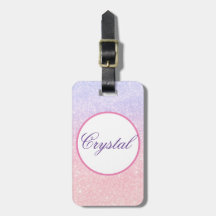 Niedlich rosa Personalisierter Name Glitzer Reisen