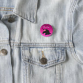 Niedlich rosa Personalisiertes Blumenhorn Button (Beispiel)