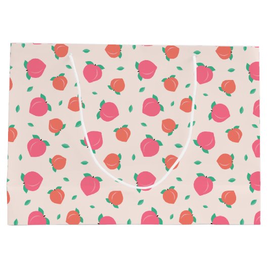 Niedlich rosa Pfirsichmuster Große Geschenktüte (Rückseite)