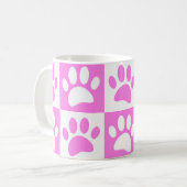 Niedlich-rosa-Pfosten und Muster der Karton-Karte Kaffeetasse (Vorderseite Links)