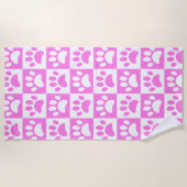 Niedlich-rosa-Pfosten und Muster der Karton-Karte Strandtuch (Vorderseite)