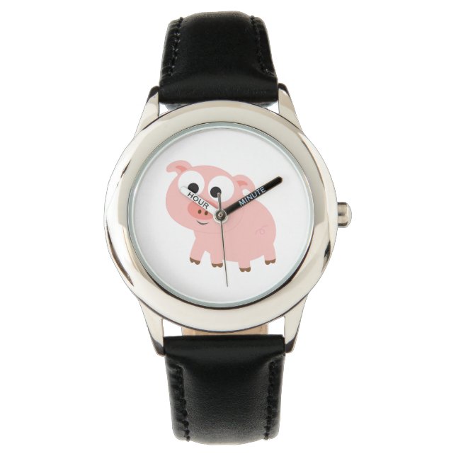 Niedlich rosa Pig Armbanduhr (Vorderseite)