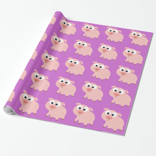 Niedlich rosa Pig Geschenkpapier (Ungerollt)