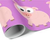 Niedlich rosa Pig Geschenkpapier (Rolleneckpunkt)