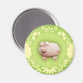 Niedlich rosa Pig Magnet (Vorderseite/Rückseite)