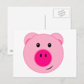 Niedlich rosa Pig Postkarte (Vorne/Hinten)