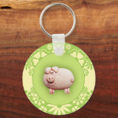 Niedlich rosa Pig Schlüsselanhänger (Vorderseite)