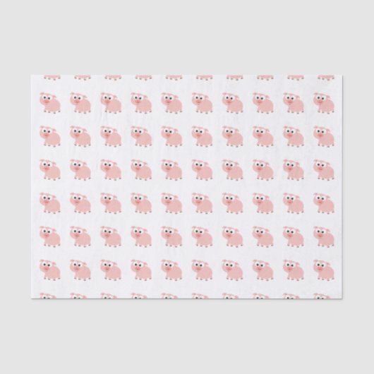 Niedlich rosa Pig Seidenpapier (Vorderseite)