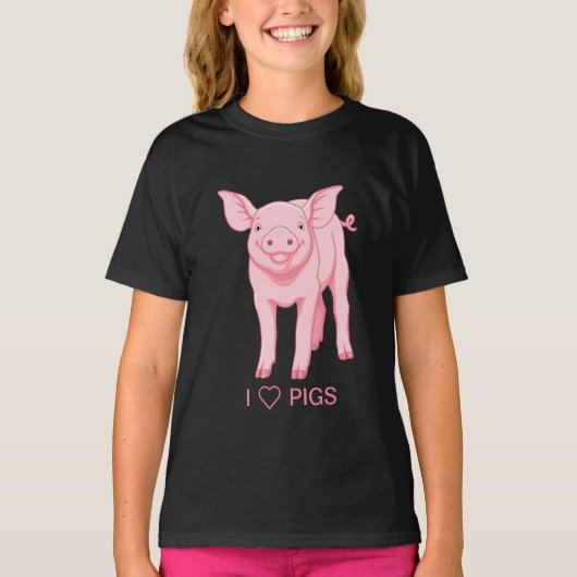 Niedlich rosa Pigment I Liebe Schweine T-Shirt (Vorderseite)