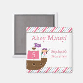 Niedlich-rosa-Piratenmagnete Magnet (Vorderseite/Rückseite)