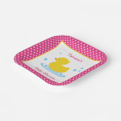 Niedlich rosa Polka Dot Duck Babydusche Papierplat Pappteller (Gewinkelt)