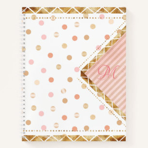 Niedlich-Rosa-Polka-Dot-Monogramm Notizblock