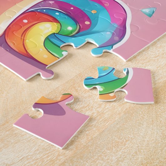 Niedlich rosa Pony mit Bonbons und Süßigkeiten Puzzle (Seite)