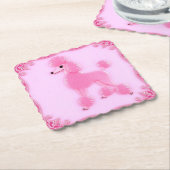 Niedlich rosa Poodle Paper Untersetzer (angewinkelt)