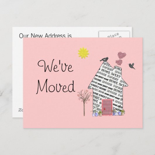 Niedlich rosa Postkarten für das bewegte Haus pers (Vorne/Hinten)