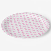 Niedlich rosa Punkt | Kinderdusche oder Kindergebu Pappteller (Schrägansicht)