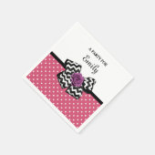 Niedlich rosa Punkte Lila Rose Zickzack Bow und Na Serviette (Ecke)