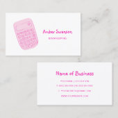 Niedlich rosa Rechner für Buchhalter und Buchhalte Visitenkarte (Vorne/Hinten)