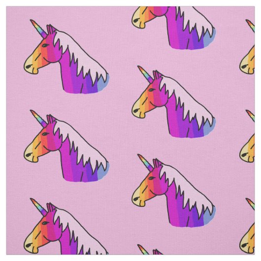 Niedlich rosa Regenbogen Einhorn Girl Pattern Stoff (Muster)