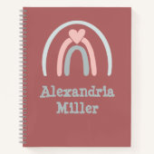 Niedlich rosa Regenbogen Kinder Notizblock (Vorderseite)