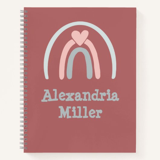 Niedlich rosa Regenbogen Kinder Notizblock (Vorderseite)