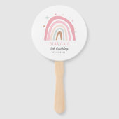 Niedlich rosa Regenbogen Kindergeburtstag Party Fo Fächer (Vorderseite)