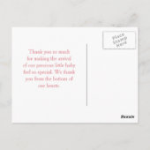 Niedlich-rosa Regenschirm und Bow Baby Dusche Viel Postkarte (Rückseite)