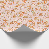 Niedlich Rosa Retro Geschenkpapier (Ecke)