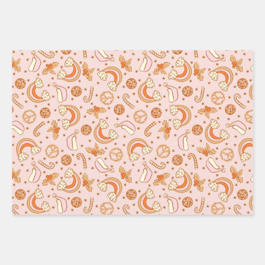 Niedlich Rosa Retro Geschenkpapier Set (Vorderseite 2)