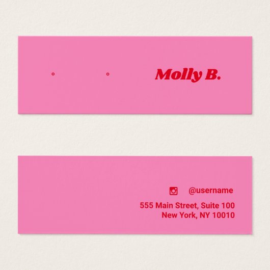 Niedlich rosa Retro Stud Earring Juwelier Display (Vorne & Hinten)