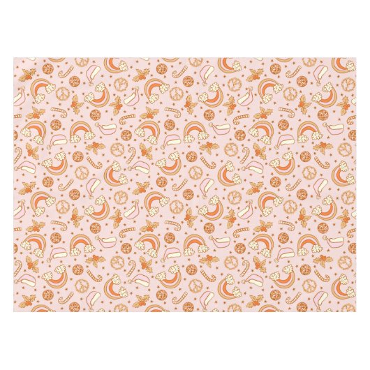 Niedlich Rosa Retro Tischdecke (Vorderseite (Horizontal))