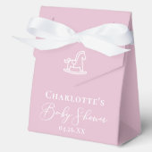 Niedlich rosa Rocking Horse Kinderdusche Geschenkschachtel (Vorderseite)