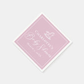 Niedlich rosa Rocking Horse Kinderdusche Serviette (Ecke)