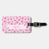 Niedlich rosa Romantischer Urlaub Weihnachtsschmuc Gepäckanhänger (Vorderseite horizontal)