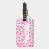 Niedlich rosa Romantischer Urlaub Weihnachtsschmuc Gepäckanhänger (Vorderseite vertikal)