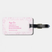 Niedlich rosa Romantischer Urlaub Weihnachtsschmuc Gepäckanhänger (Rückseite horizontal)