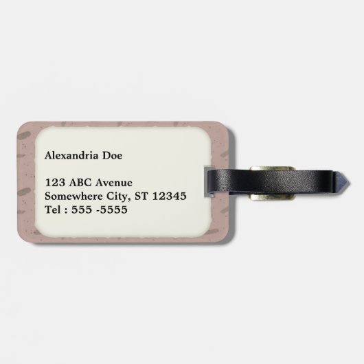 Niedlich rosa Rosa Rosa Hintergrund Gepäckanhänger (Rückseite horizontal)