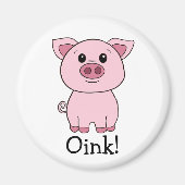 Niedlich rosa Rosa Rosa. Landtier Magnet (Vorne)