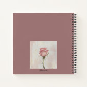 Niedlich Rosa Rose Blume Blumenblatt Foto Journal Notizblock (Rückseite)