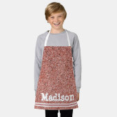 Niedlich Rosa Rose Gold Glitzer Girls Personalisie Schürze (Getragen)