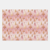 Niedlich rosa Rose Gold Treppen Festivals Muster Geschenkpapier Set (Vorderseite)