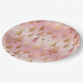 Niedlich rosa Rose Gold Treppen Festivals Muster Pappteller (Schrägansicht)