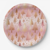 Niedlich rosa Rose Gold Treppen Festivals Muster Pappteller (Vorderseite)