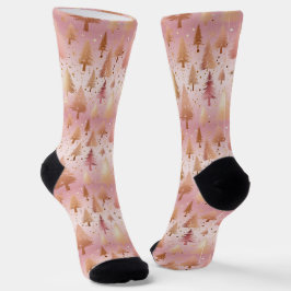 Niedlich rosa Rose Gold Treppen Festivals Muster Socken